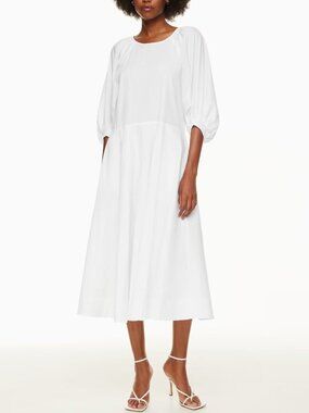 Aritzia Babaton Poplin Maxi Dress Ambience High Neck White Size Medium